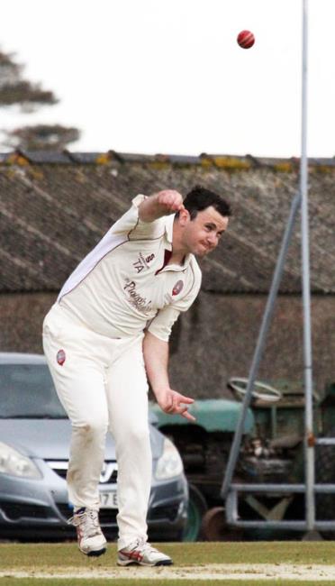 Tom Arthur bowling for Cresselly. Picture by Susan McKehon